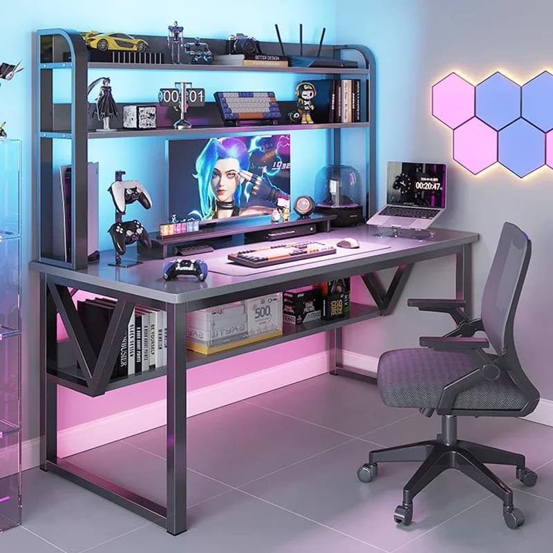 Tavolo da studio nordico Pc Gamer Scrivania per computer Gaming Scrivania ad angolo ferma Tavolo da lavoro Scaffale Escritorio Mobili per ufficio domestico