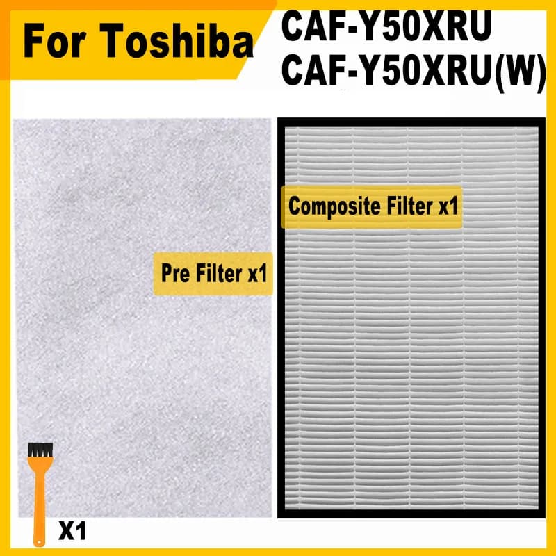 Filtro combinato al carbonio HEPA di ricambio da 2 IN per purificatore d'aria Toshiba CAF-Y50XRU CAF-Y50XRU(W)
