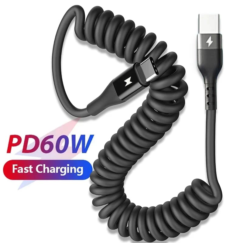 Quick Charging PD 60W USB C Type C Cable for iPhone 15 Pro Max Type C Cables for Samsung Xiaomi Huawei Car Charger