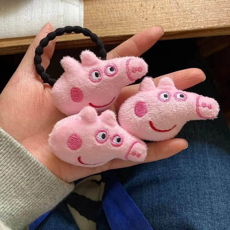 Peppa Pig George Pink Plush Accessories cute Hair Clips Brooch Pins For Bag Garment Decoration