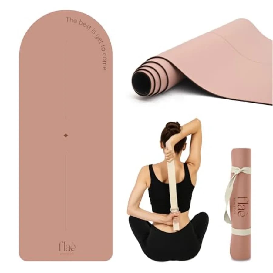 Tappetino Yoga a Forma di Arco in Gomma PU Ecologica Antiscivolo per Yoga, Pilates, Allenamento a Casa e Stretching con Cinghia di Trasporto/Estensione