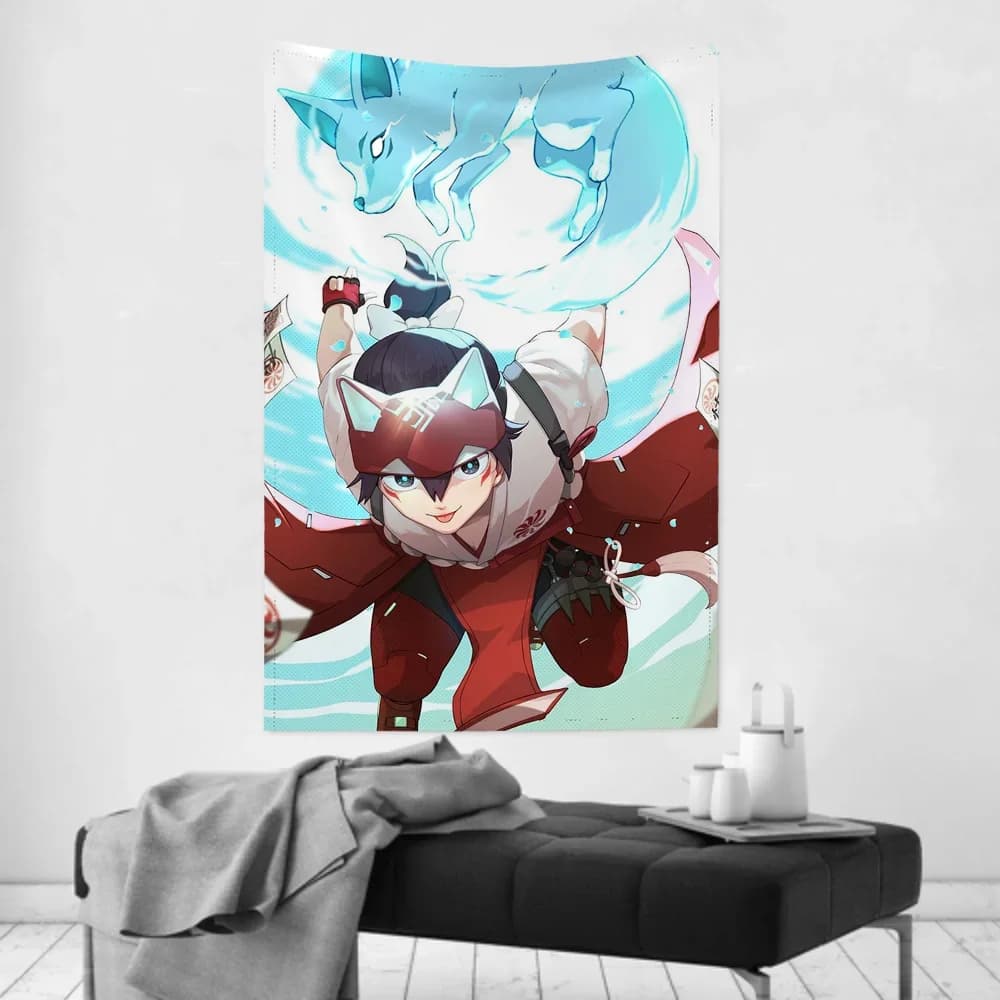 Kiriko Game O-Overwatch Tapestry Room Decor Wall Cloth Party Hanging Background Room Decor Baby Room