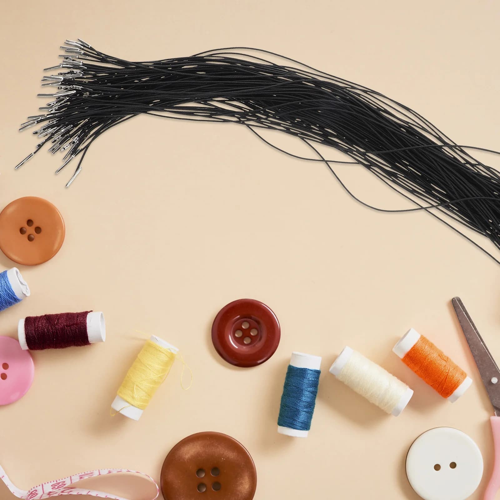 100 pz Cavo Elastico Spinato Per Cappelli Maschere Progetti Artigianali Fai Da Te Durevole Multifunzionale Stringa di Ricambio Con Cappuccio Coulisse Cavi