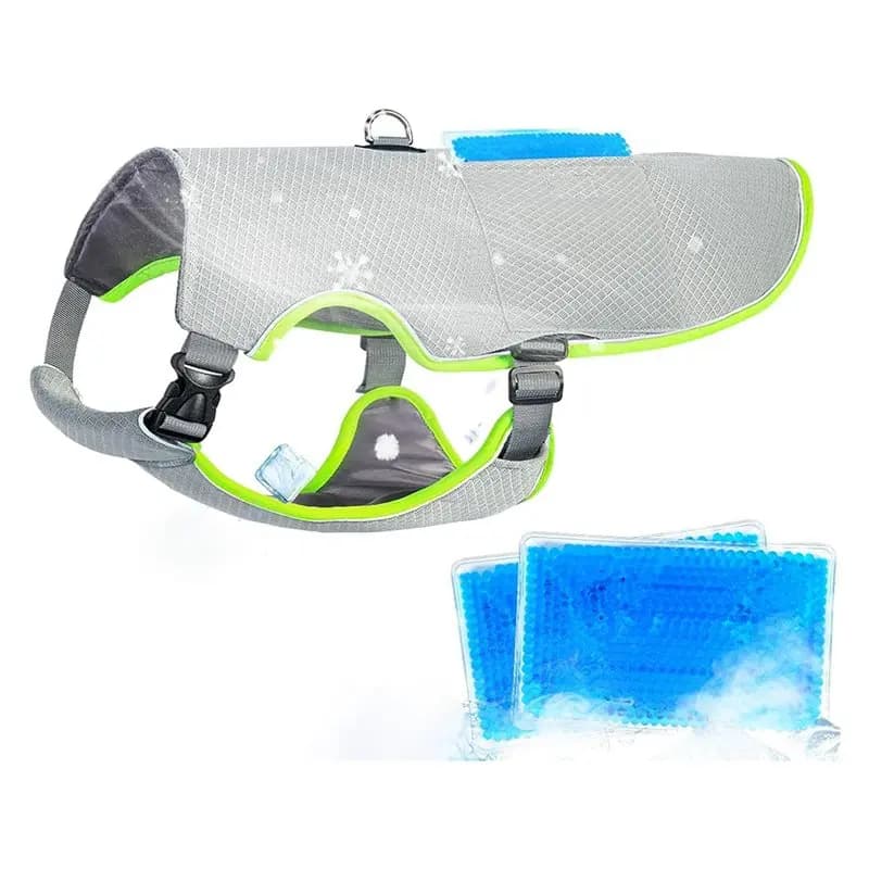 Reflective Adjustable Dog Cooling Vest With Ice Packs, For Dogs For Hot Weather Cooling Harness