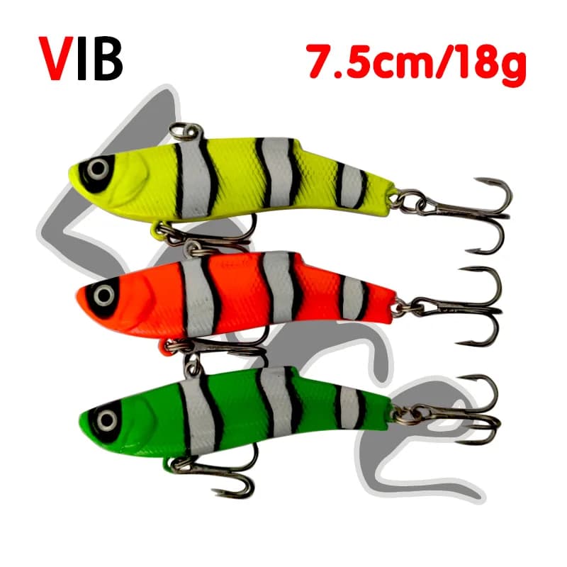 Fuheno 1 pcs 7.5cm 18g Fishing recall VIB artificial baits 3D eyes trout masks hard baits Wobbler Fishing cranks Swimbait