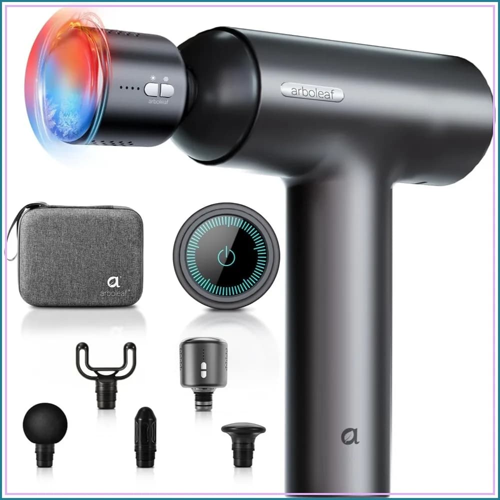 Hot & Cold Massage Gun with 6 Speeds, Deep Tissue Percussion for Muscle Relief, Portable Case Included