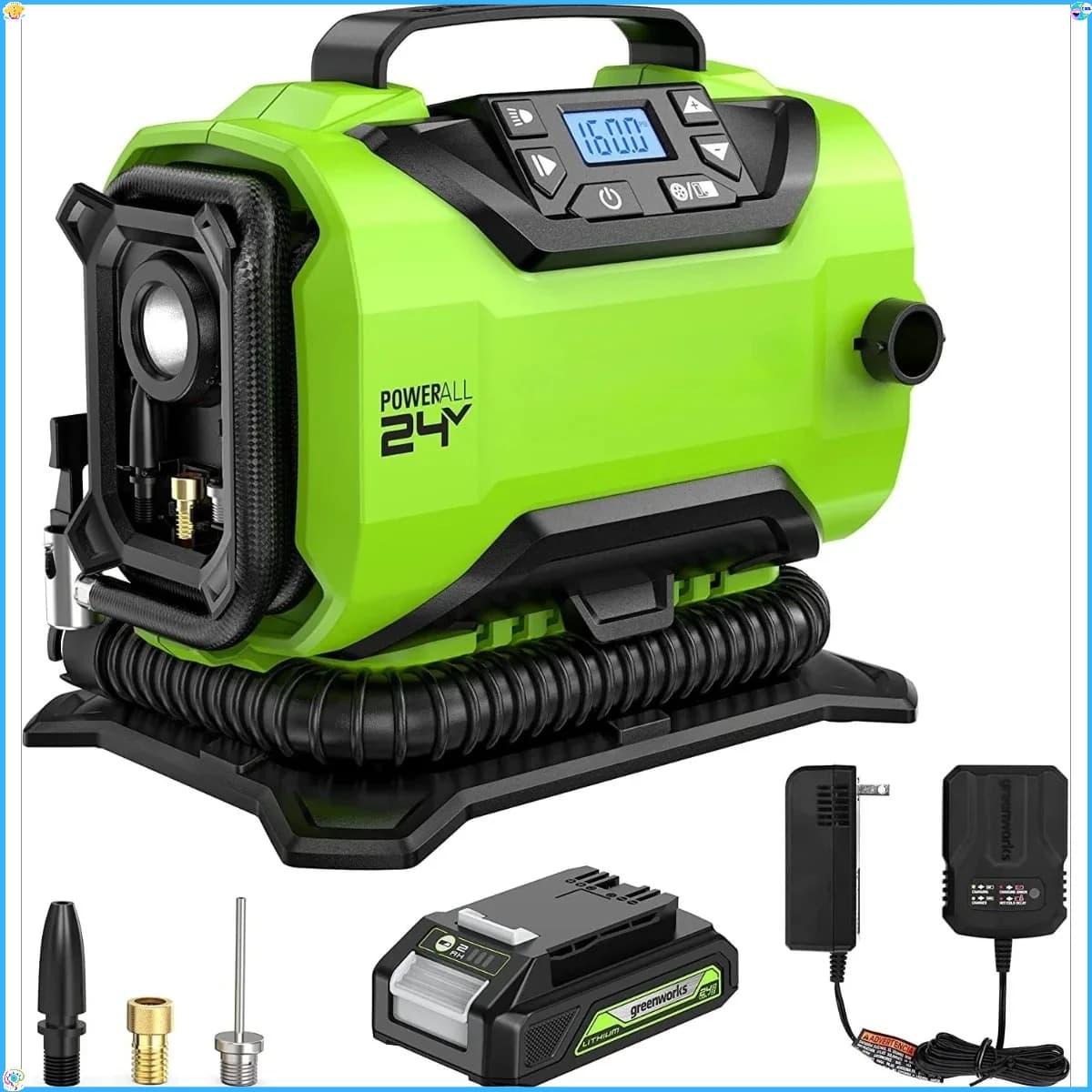 Compressore d'aria portatile per carichi pesanti da 12 V, gonfiatore per pneumatici on/off-road - Spegnimento automatico per camion e SUV