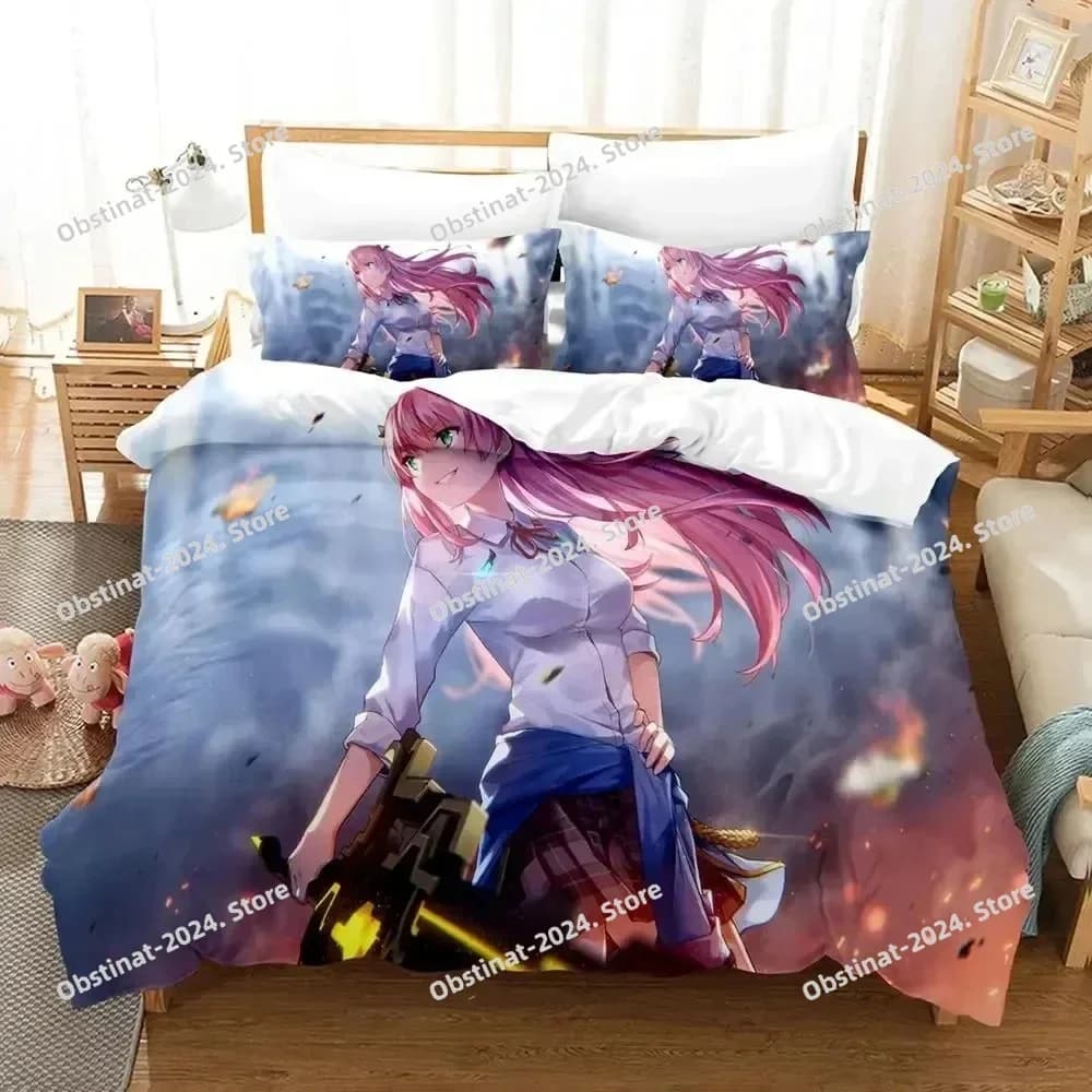 Anime Game Heaven Burns Set biancheria da letto rossa Copripiumino Set letto Copripiumino Federa Trapunte King Queen Size Ragazzi Biancheria da letto per adulti