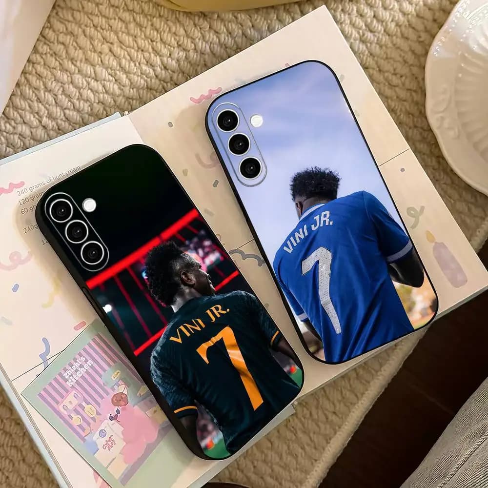 Football Star v-Vinicius Jr Phone Case For Samsung Galaxy A73,A72,A71,A70,A53,A52,A51,Others Soft Black Cover
