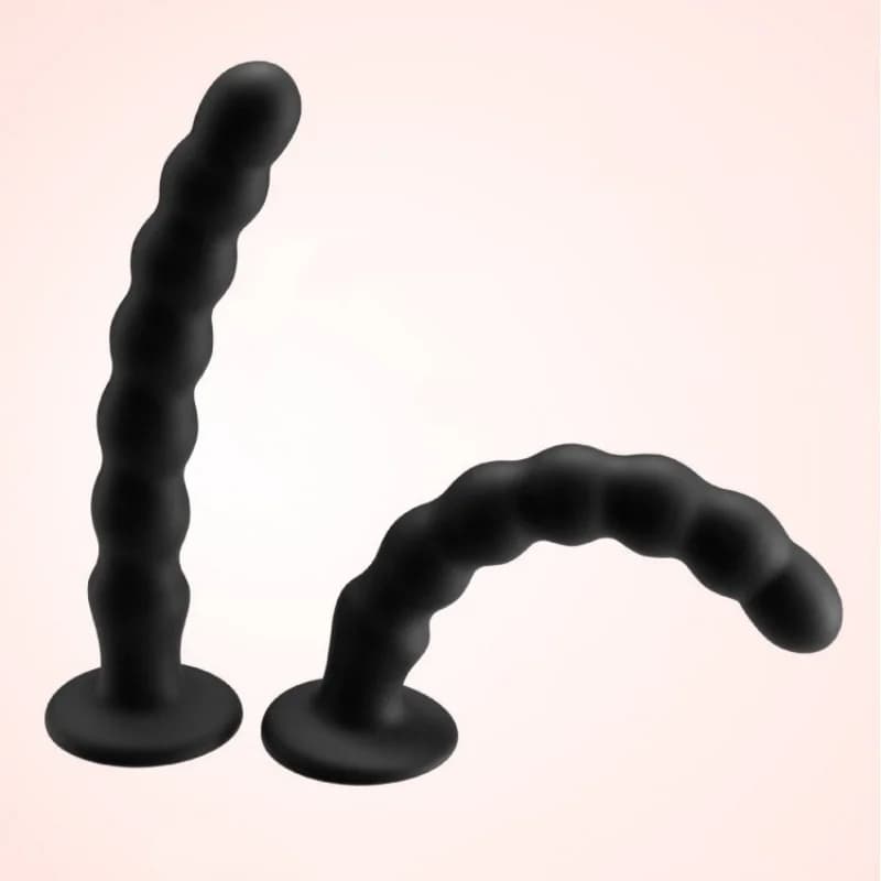 Giocattoli per Adulti, Plug Anale e Massaggiatore Prostatico per Uomo e Donna, Stimolatore con Forte Ventosa, Dildo in Silicone con Perline