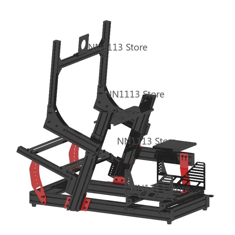 Simulatore di corse professionale interamente in lega di alluminio Sim Rig con staffa per sedile e sedia al volante e pedali per macchina da gioco