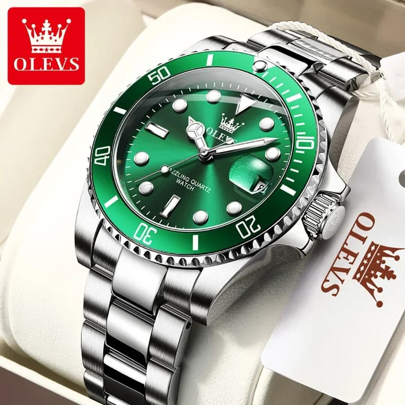 OLEVS men's original quartz watch waterproof sports watches stainless steel men's wrist watches fashion luxury top brand 5885