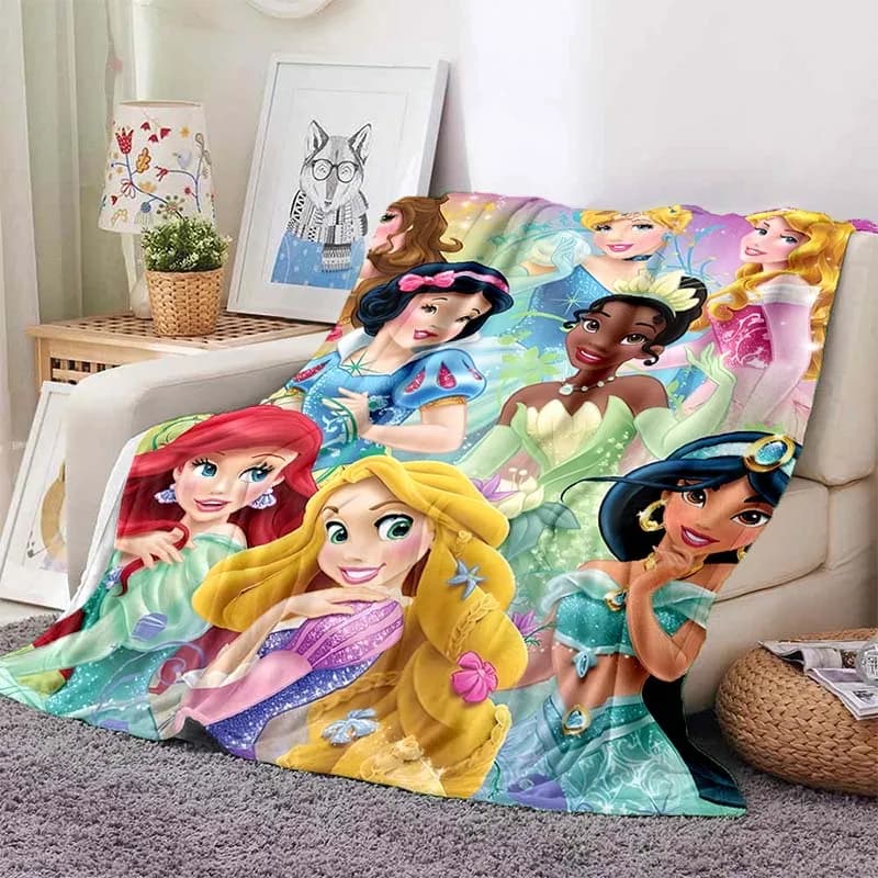 Coperta Disney con 17 Stili delle Principesse Disney, in Morbido Flanella, Adatta per Tutte le Stagioni, Regalo di Lusso per Bambini e Adulti
