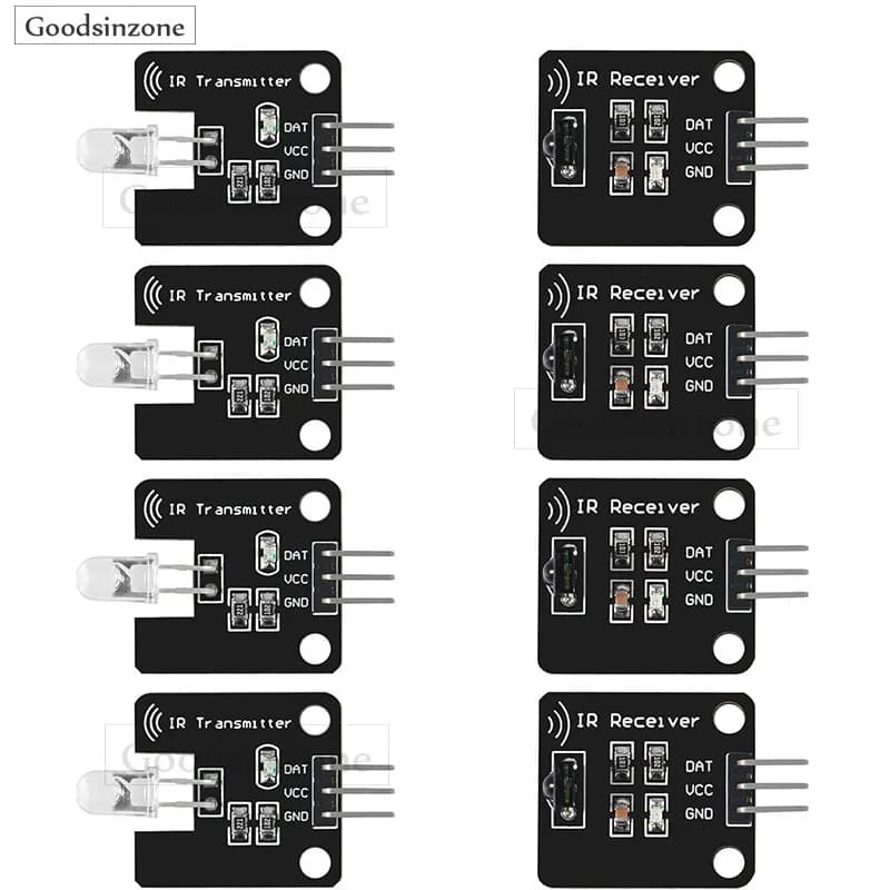 4 pairs IR transmitter and receiver sensor kit from 38 kHz - Set of infrared communication modules for Arduino and Raspberry Pi