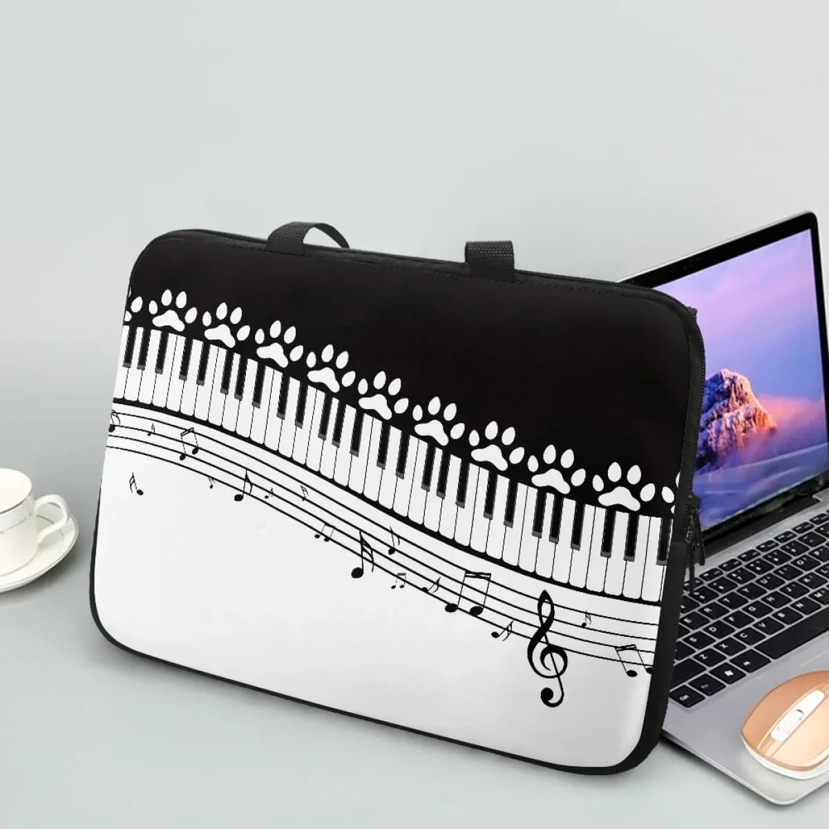 2024 Universal Travel Bag for Laptop Note Musical Piano Creative Design with Dog Paw Laptop Bag Computer Case PC Transport Case