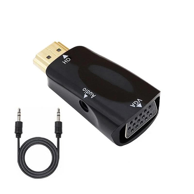 1-4 pezzi Convertitore da HDMI a VGA, adattatore da maschio a femmina, jack audio da 3,5 mm, HD 1080P per PC, laptop, tablet