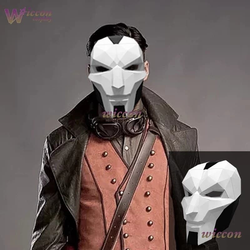 CosC Khada Jhin Oni Maschera Carta fai da te Festa di Halloween Horror maschile Maschera cosplay Materiale Costume Prodotti finiti Festa