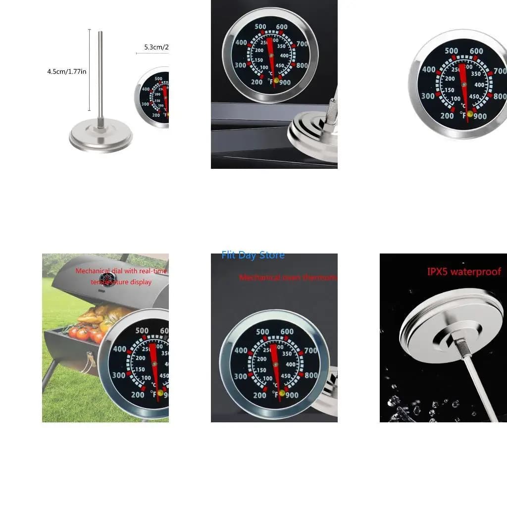 F92C Stainless Steel Oven Thermometer For Use With Fan, Gas, Electric, Pizza Oven, Air Fryer,Hang Or Stand Inside Oven