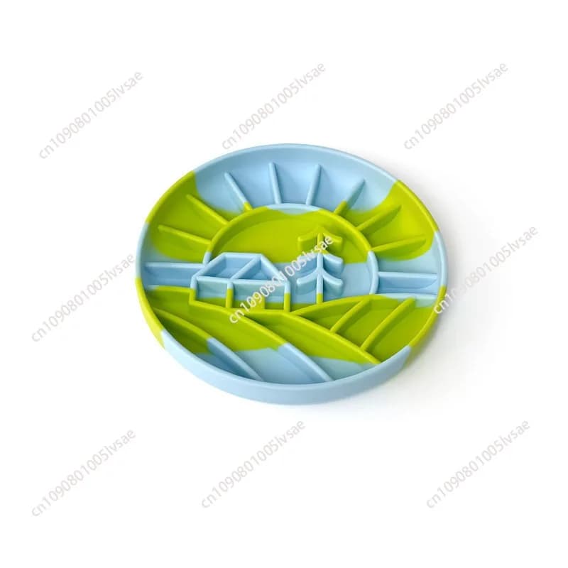 Dog silicone slow food bowl anti-choking pet food utensils large suction cup non-slip and anti-overturning cat bowl