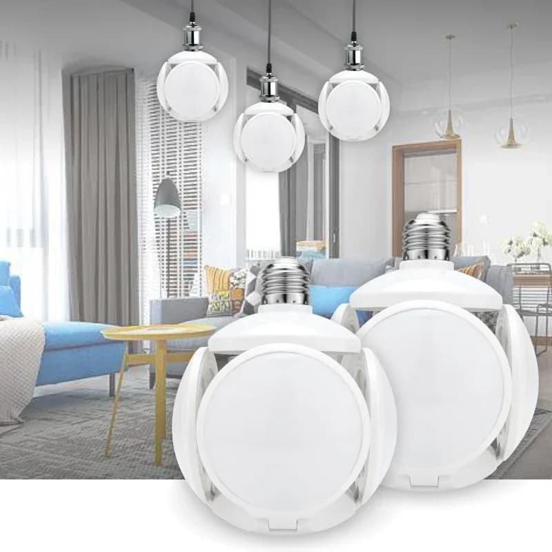 40W E27 LED Calcio UFO Lampadina AC110V 220V Pieghevole Ventilatore Lama Lampada per Plafoniera Da Incasso Comodino Lampada Da Lettura