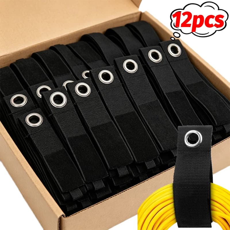 Reusable Extension Cord Cable Ties Heavy-Duty Storage Straps Garage Organizer for Cable Hose Power Cord Rope Strap Loop Hangers