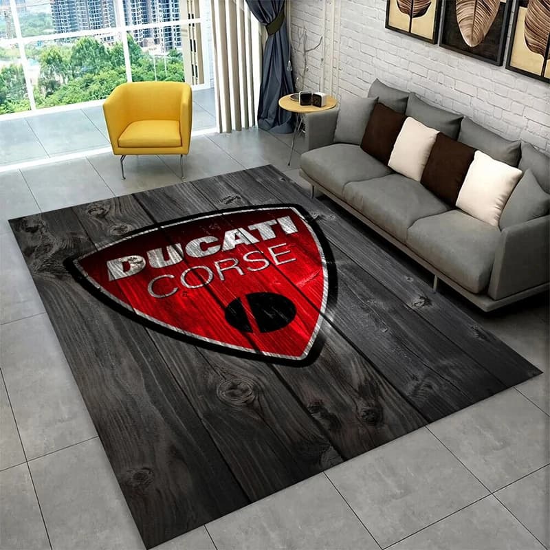 Tappeto classico D-Ducati Racing Car Moto per camera da letto, soggiorno, divano, sala giochi, zerbino, decorazioni per la casa, tappeto per bambini, antiscivolo