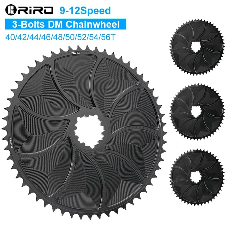 Corona per Bicicletta RIRO a 3 Bulloni per Scram GXP, in Lega di Alluminio, per Bici da Strada, 40/42/44/46/48/50/52/54/56T