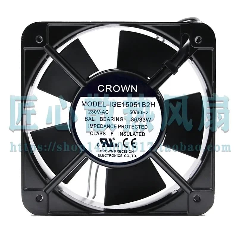 CROWN IGE15051B2H Cooling Fan for Cabinet 15050 220V 36W 33W 15CM