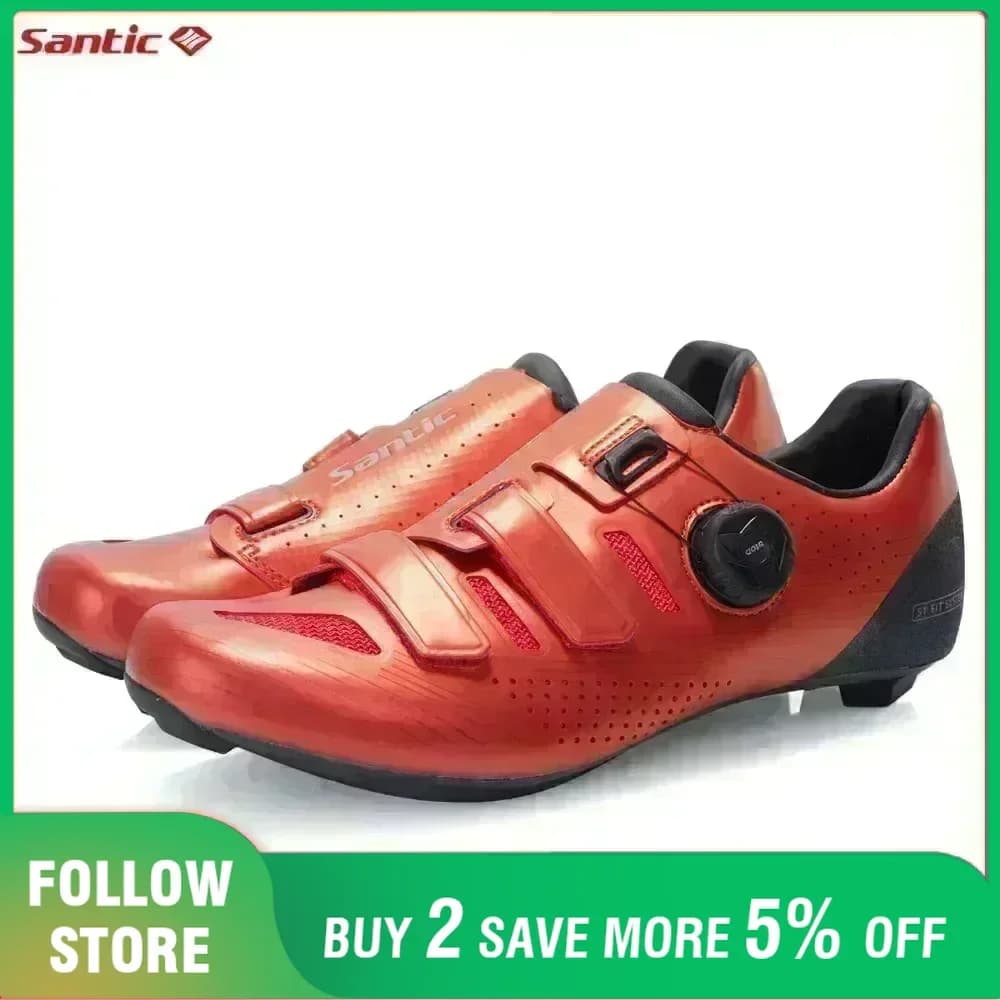 Santic Bike Shoes with Carbon Fiber Lacquer Riding Gymnastics Shoes on Wear Resistant Road Bike Shoes Unisex Men Women