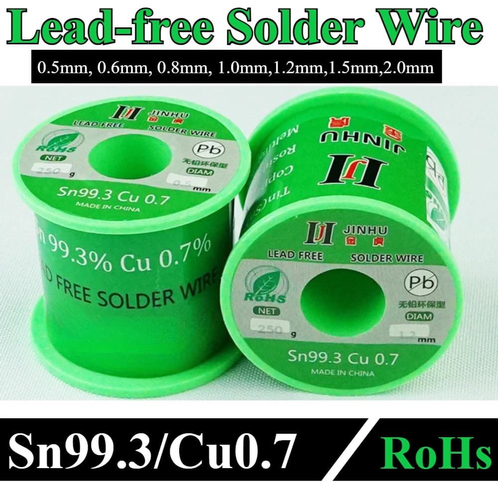 250g/100g/50g Filo per saldatura senza piombo Sn99.3/Cu0.7 0,5-2,0 mm Nucleo di colofonia senza piombo senza piombo per saldatura elettrica RoHs