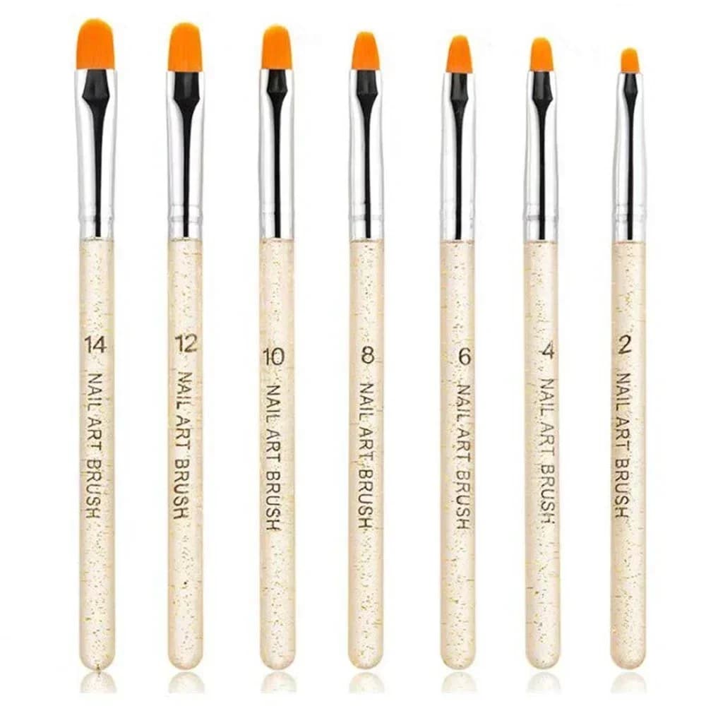 7Pcs Uv Gel Nail Brush, Poly Extension Gel Brush, Nail Art Tips Builder Painting Pen Set
