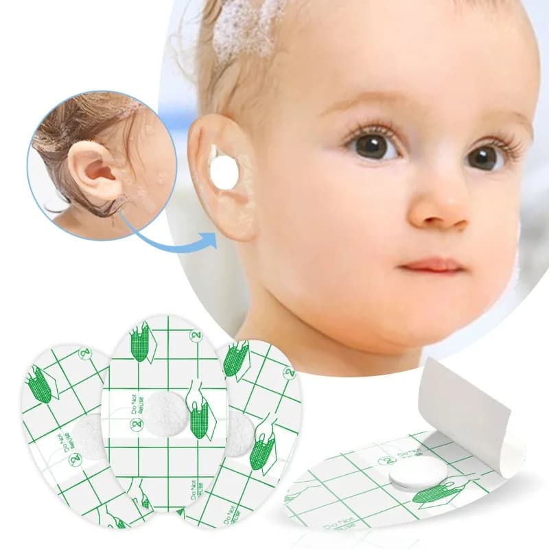 20pcs PU Film Waterproof Ear Patch for Kids Shampoo Bathroom Swimming Baby Shower Ear Protection Tool for Ear Headphone Stickers