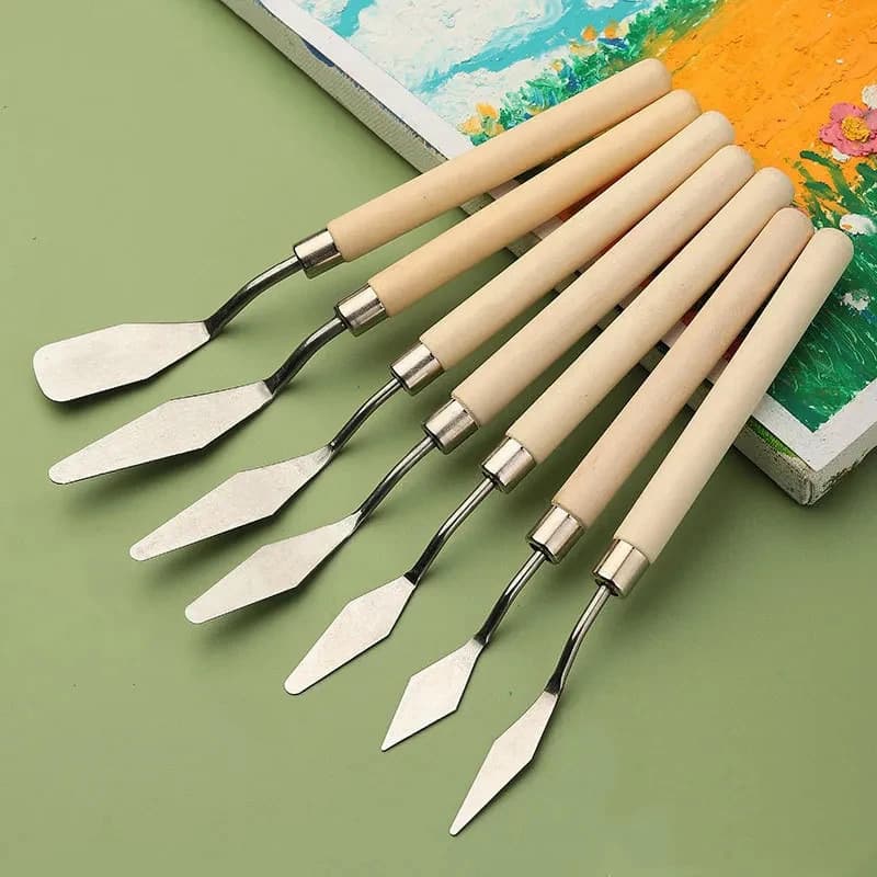 1/2 Set Oil Painting Scraper Palette Knife Watercolors Fine Acrylic Gouache Paint Spatula Pick Color Mixing Tools Art Supplies