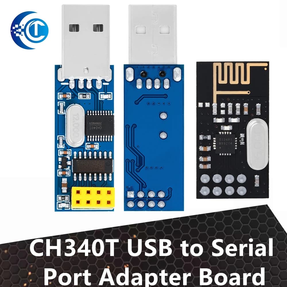 For Arduino - Adapter card from USB to serial port CH340T + 2.4G wireless module NRF24L01+