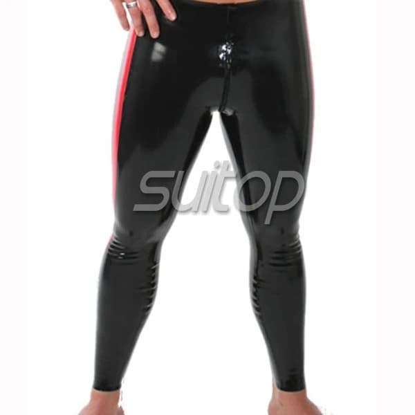 Legging in lattice di gomma Suitop con leggings di colore nero con zip sul cavallo