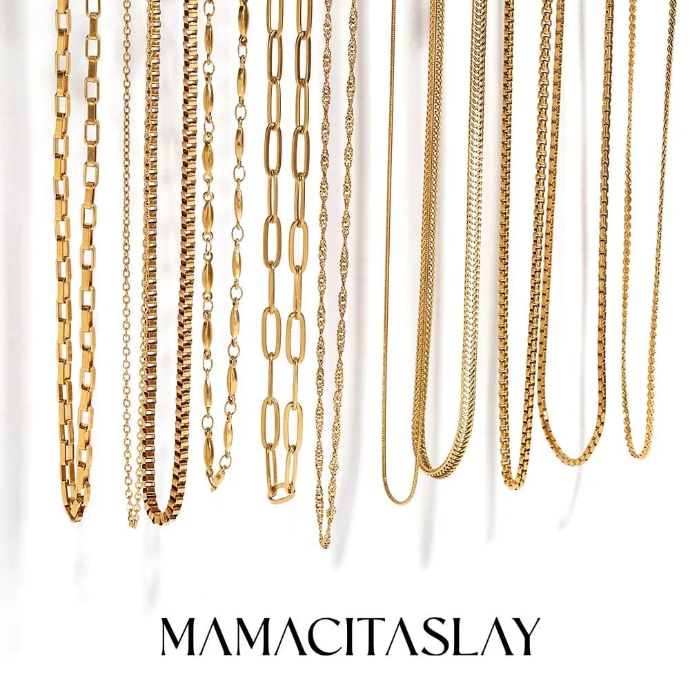 MamacitaSlay catena a onde d'acqua catena a serpente Collana da donna in acciaio inossidabile Bracciali Catena per pancia Vari stili di gioielli