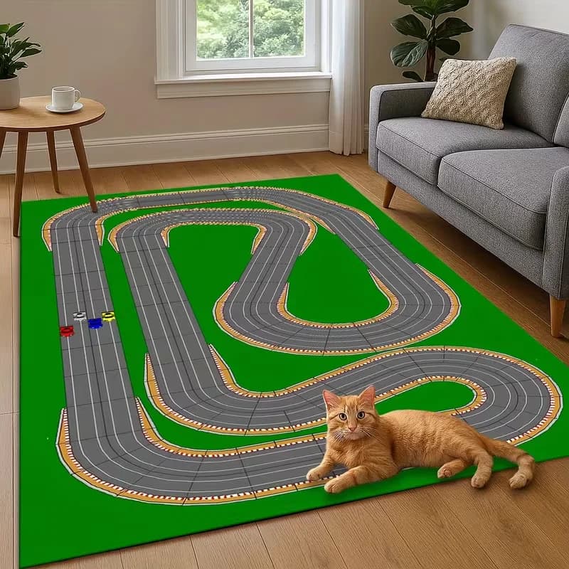 Tappeto Interattivo per Bambini con Auto e Autostrada, Regalo per Camerette di Bambini e Bambine, Tappetino Antiscivolo Educativo per Giocattoli e Stanza dei Giochi