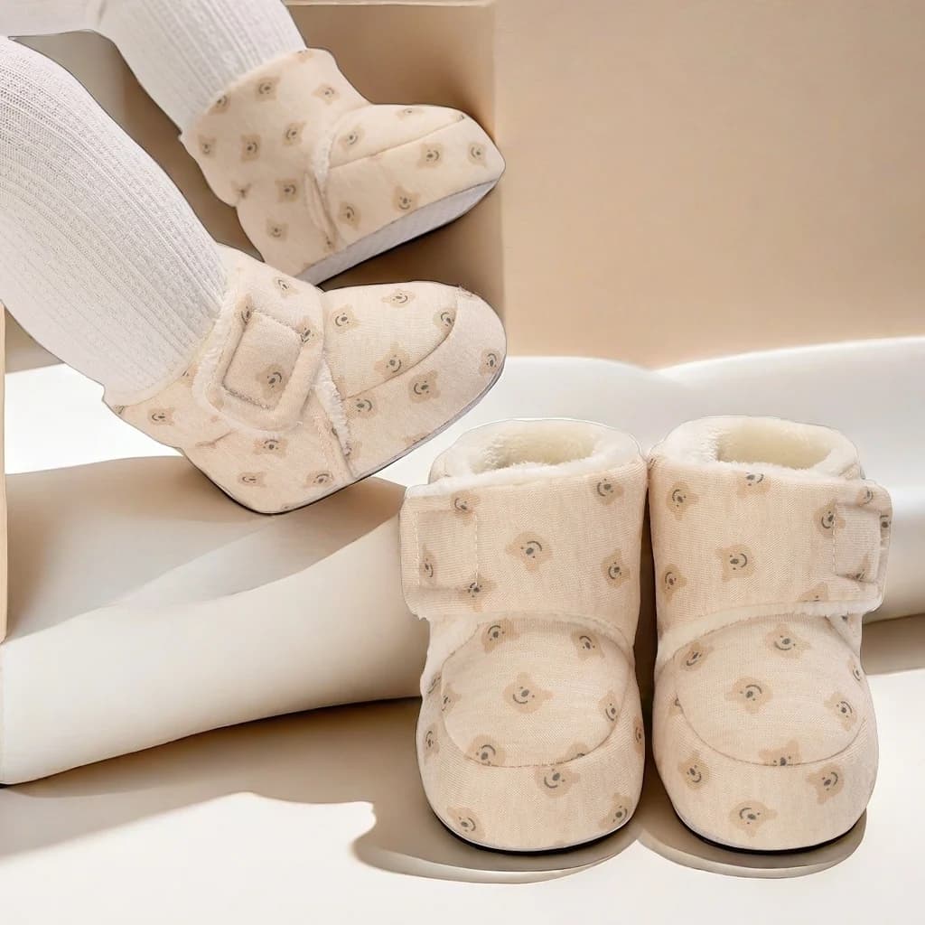 Baby girl winter boots, warm wool lining, non slip sole, casual style, ankle boot style, easy to put on and take off, solid colo