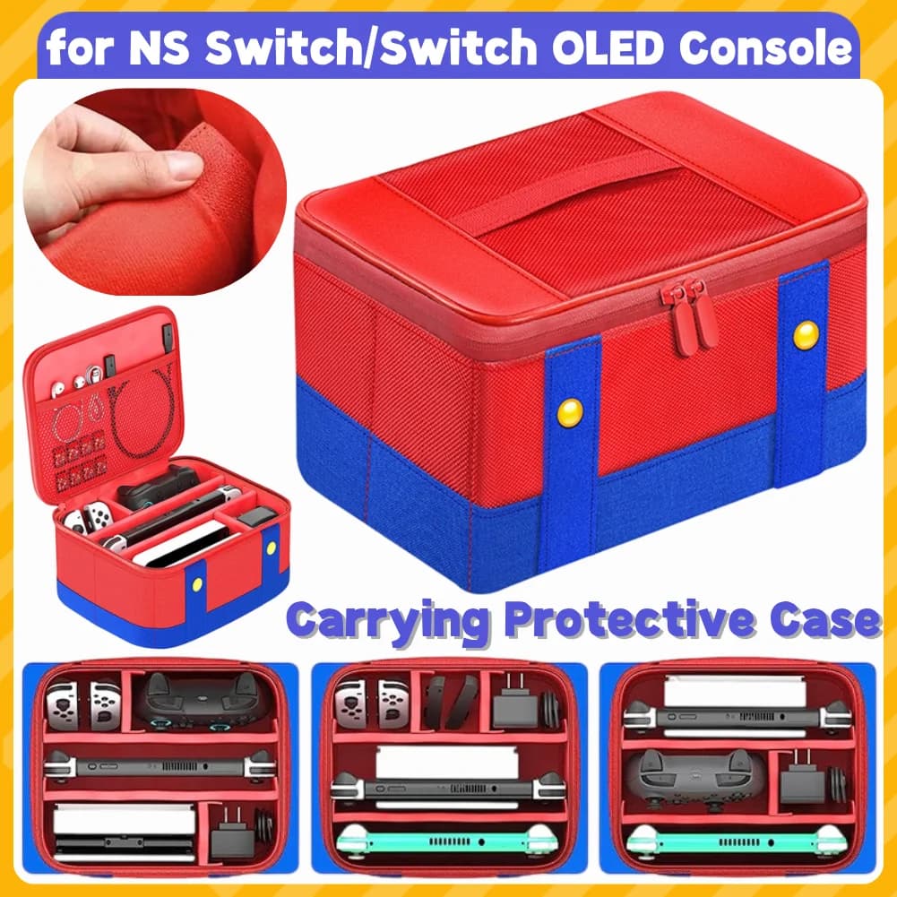 Borsa da trasporto per console Nintendo Switch/OLED e controller Pro, grande, impermeabile, protettiva, per viaggi