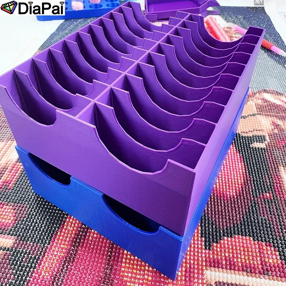 DIAPAI 5D Diamond Painting Drill Bag Box, 20/10/5 Grids Zipper Bags for Art Organize Accessories for Embroidery Tools