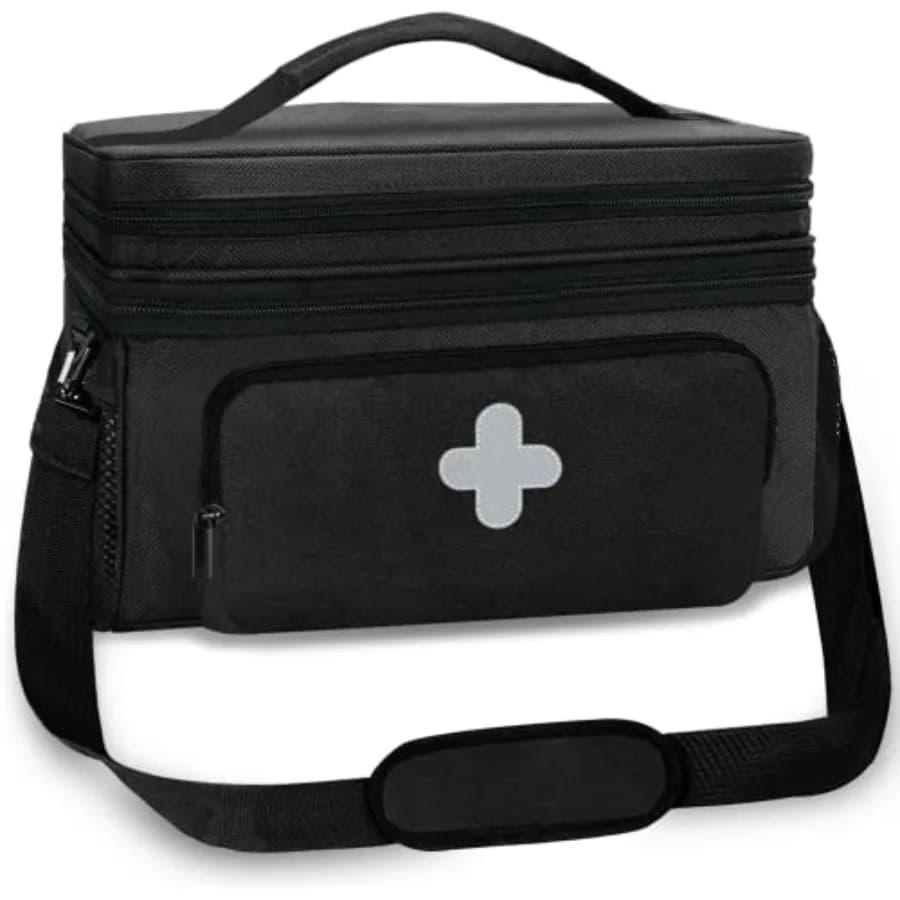 Borsa per la conservazione dei medicinali, borsa medica, organizer per pillole per emergenze, scatola per medicinali vuota con piccola custodia portatile, pronto soccorso