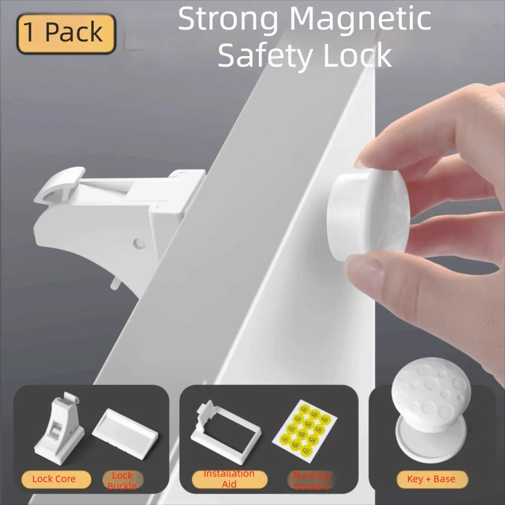 Serrature di Sicurezza per Bambini con Magnete, Protezione per Bambini, Chiusure Magnetiche per Armadietti e Porte
