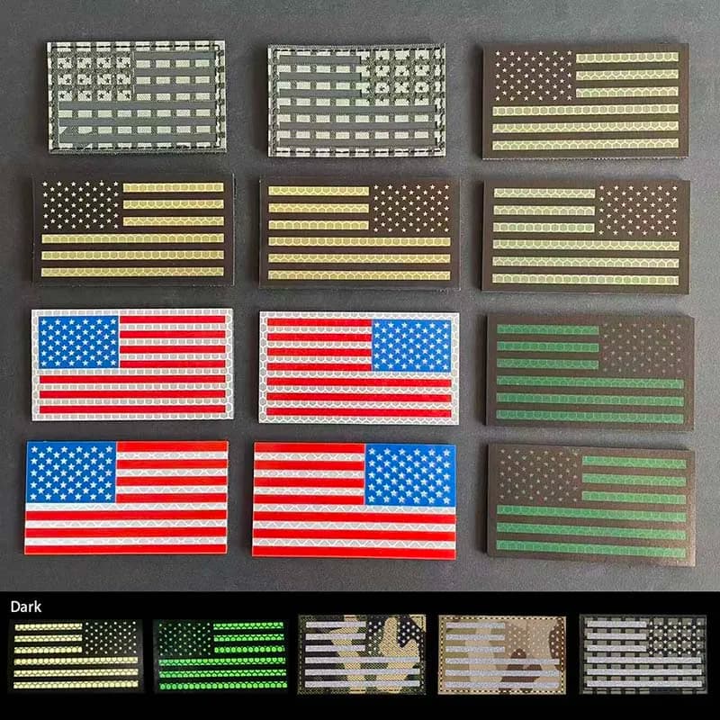 9*5CM American Flag USA Emblem Clothes Applique IR Reflective Patches Military Tactical Stripes Badges For Helmet,Backpack