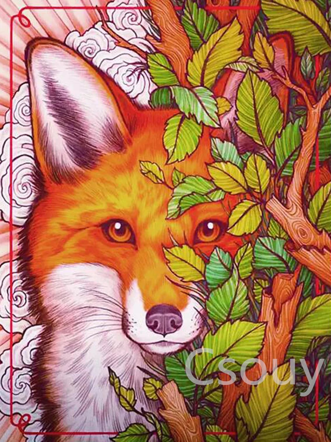 Fairy Dust-Full Square Drill Crystal Diamond Painting, Cross Stitch, Tiger Cartoon ,AB 5D Embroidery, Mosaic Needlework Rhinesto