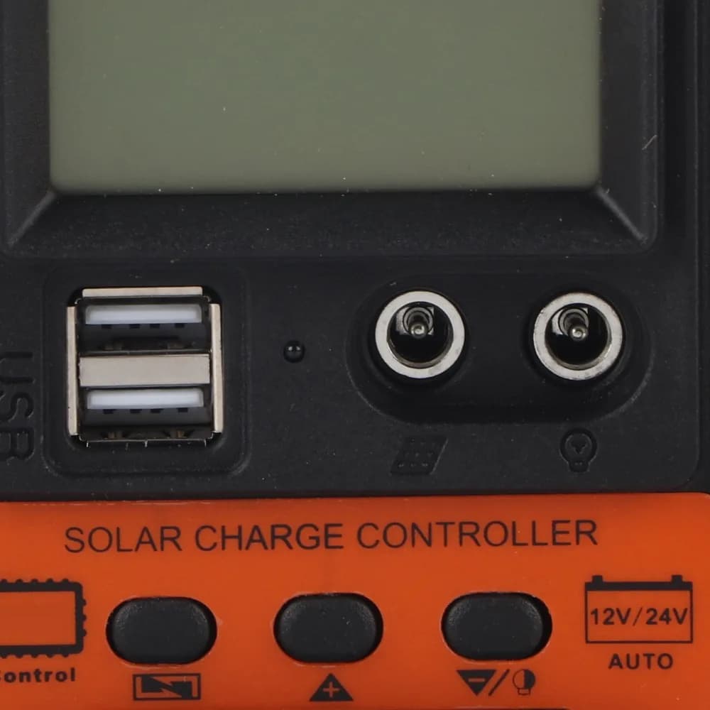 Regolatore di carica solare 10A/20A/30A 12V/24V 2 uscite USB Regolatore di carica solare LCD Display LCD Regolatore di carica del pannello solare