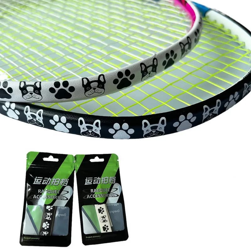 2 pieces of self-adhesive tennis racket protect Anti Paint Off tape accessories for Badminton stickers for protecting edges of Cartoon racket