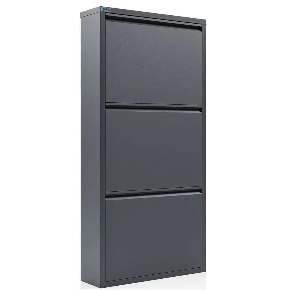 Scarpiera in metallo a 3 livelli con copertura, organizer porta scarpe resistente per ingresso, scaffale salvaspazio per scarpe, 5,91 x 40,6