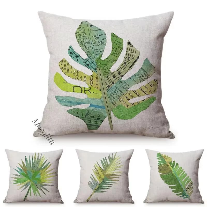 Tropical Plants Cushion Cover Poster Design Palms Leaf Pineapple Printing Home Decoration Sofa Throw Pillow Case cojines