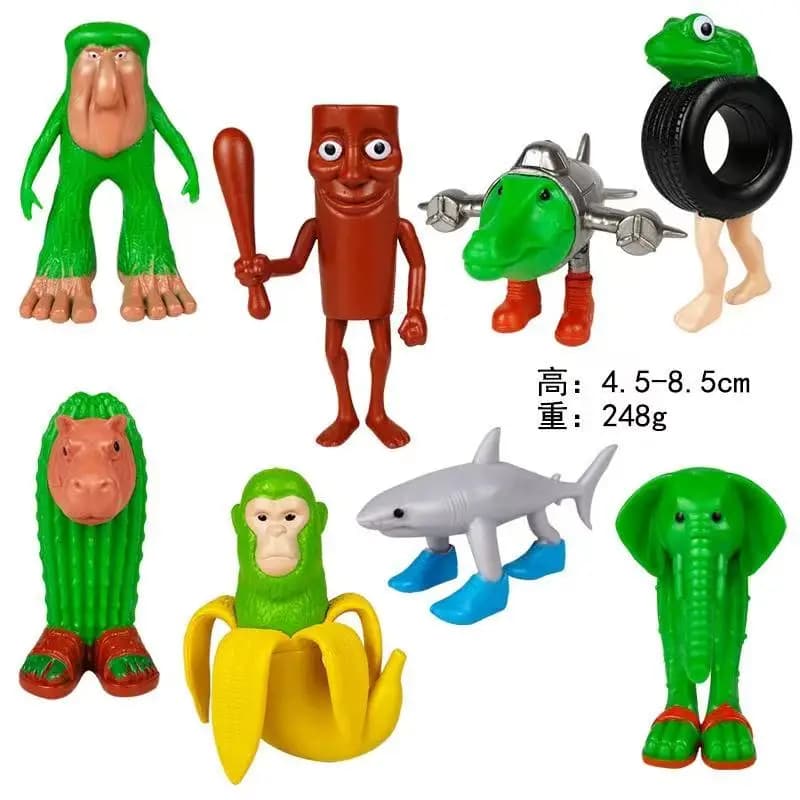 8PCS Italiano Brainrot Anime Action Figures Tung Sahur Ornamenti Figura Divertente Meme PVC Giocattolo Modello Complementi Arredo Casa Regalo Dei Bambini