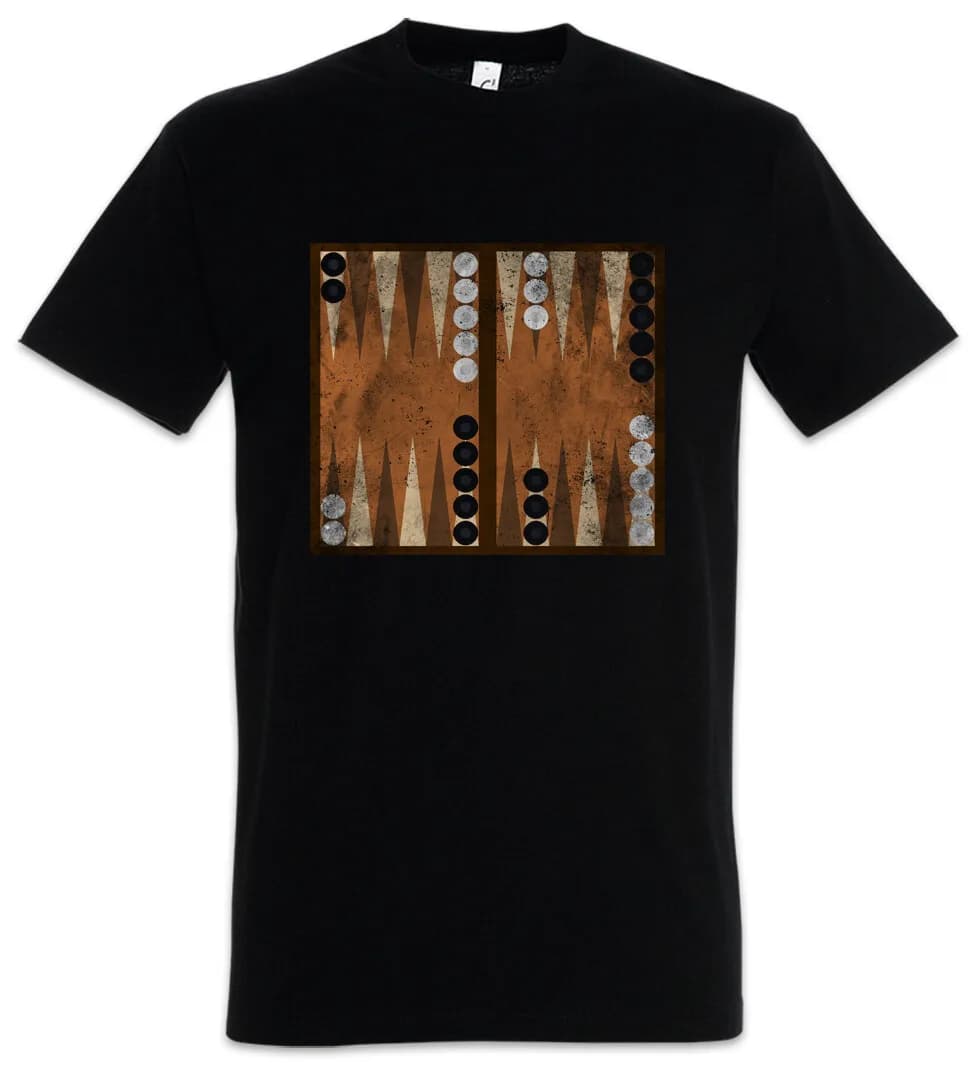 Backgammon Board T-Shirt Game Gamer Retro Geek Nerd Dice Dices